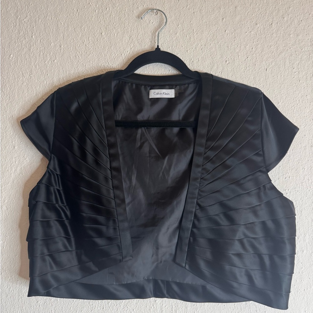 Calvin Klein Black Satin Bolero Jacket